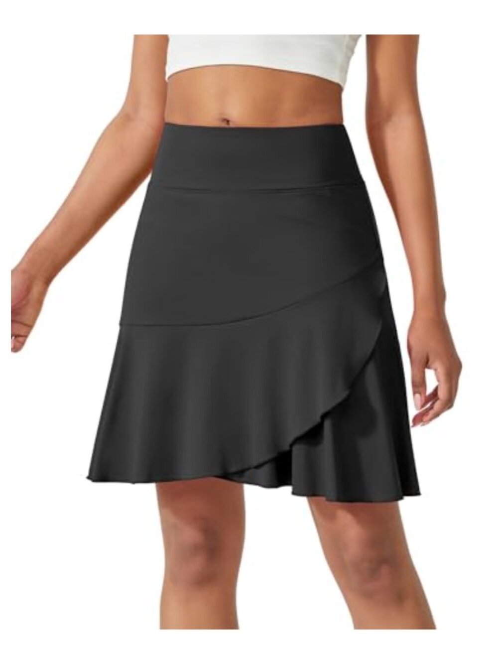 High Waist Ruffle Golf Tennis Skirt w/ Inner Shorts & Pockets